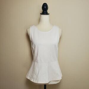 J. Crew Ivory Peplum Blouse Small